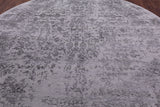 Grey Round Modern Hand Knotted Wool & Silk Rug - 7' 11" X 8' 0" - Golden Nile
