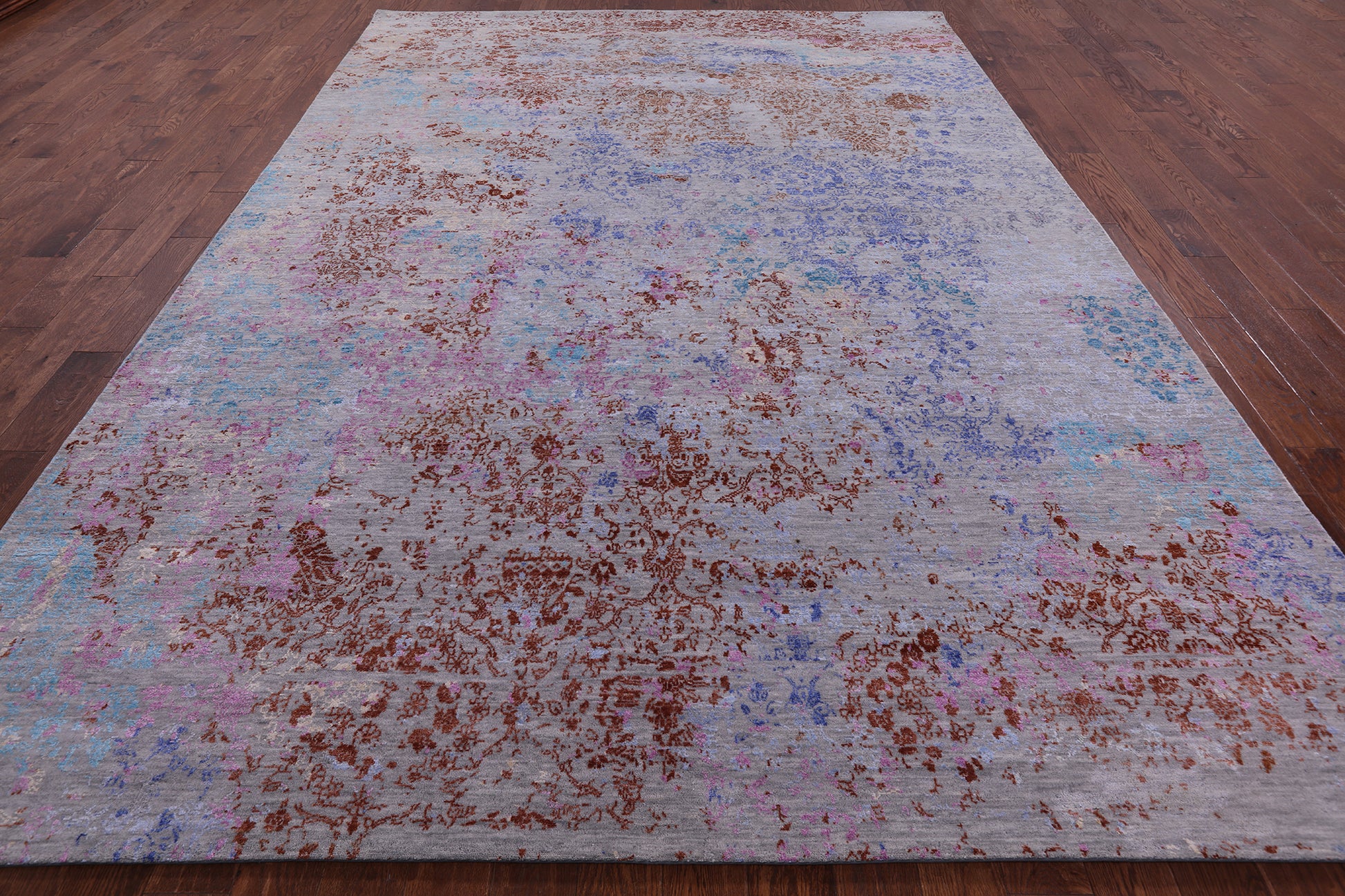 Modern Handmade Wool & Silk Rug - 8' 11" X 12' 6" - Golden Nile