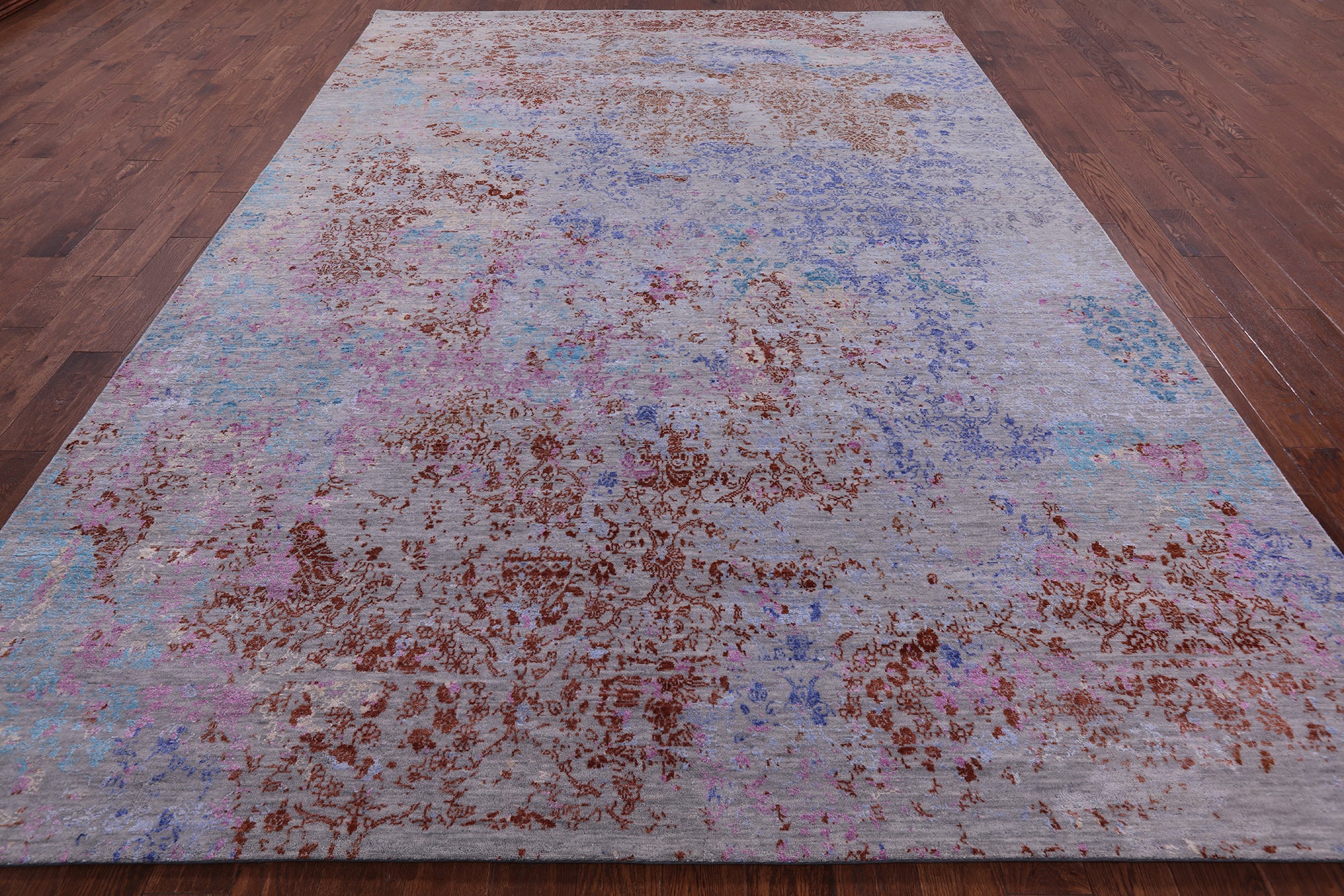 Modern Handmade Wool & Silk Rug - 8' 11" X 12' 6" - Golden Nile