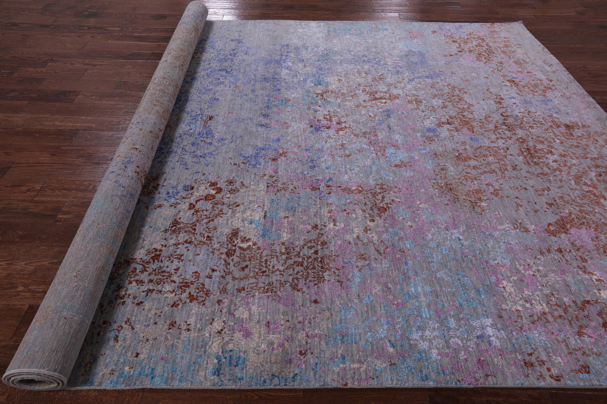 Modern Handmade Wool & Silk Rug - 8' 11" X 12' 6" - Golden Nile