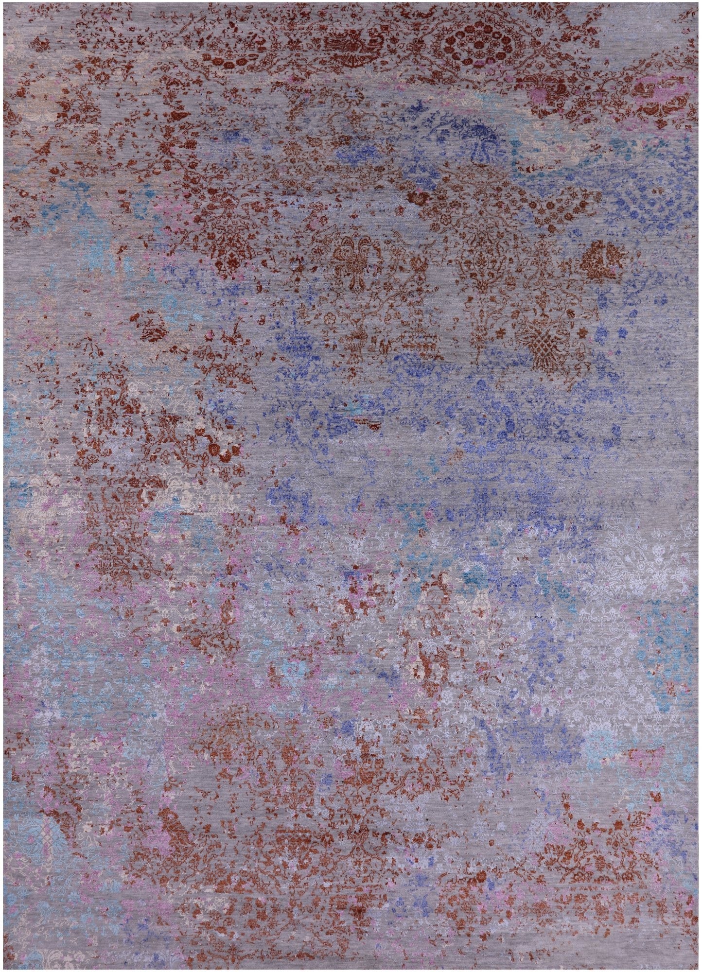 Modern Handmade Wool & Silk Rug - 8' 11" X 12' 6" - Golden Nile