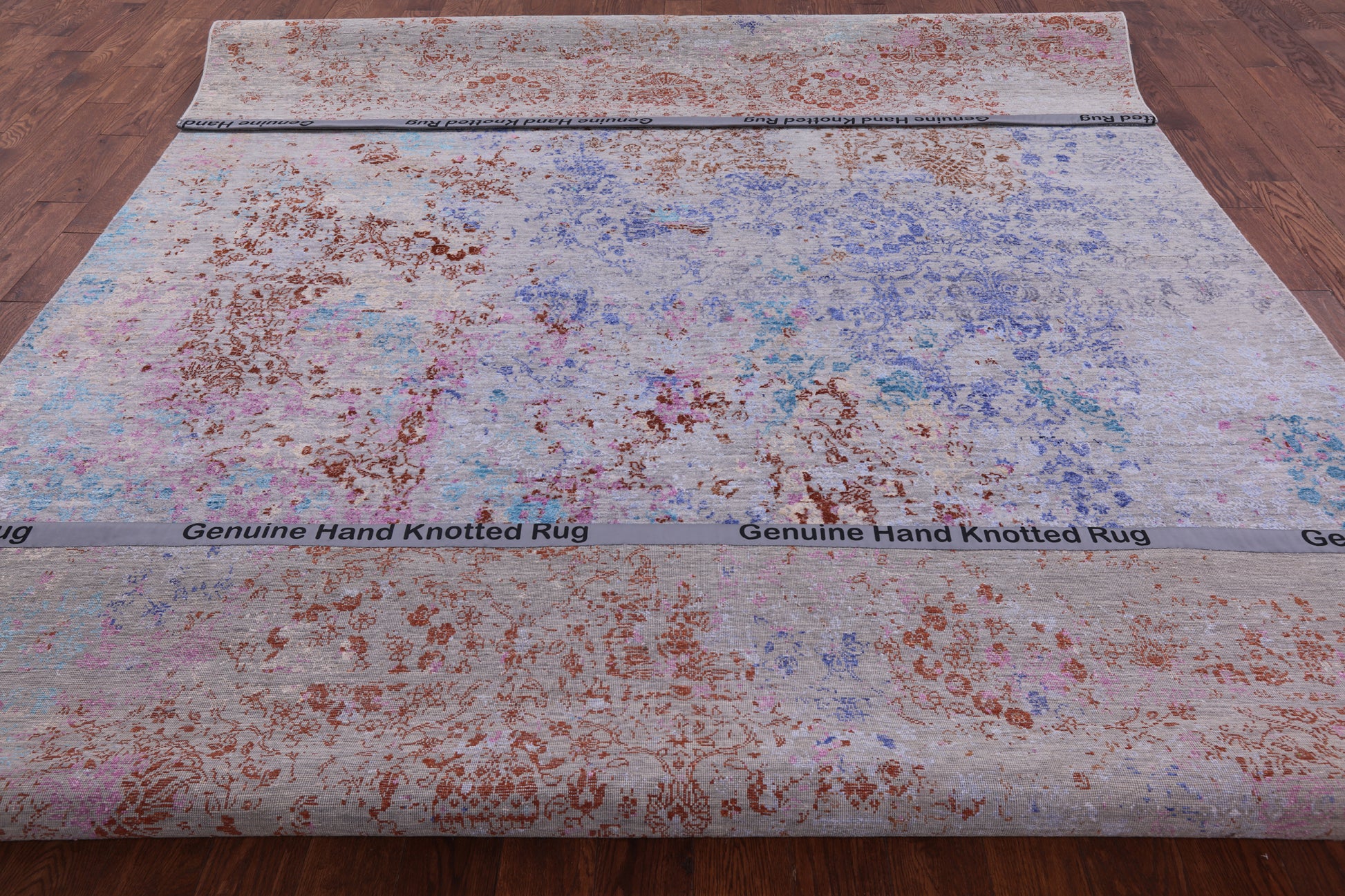 Modern Handmade Wool & Silk Rug - 8' 11" X 12' 6" - Golden Nile
