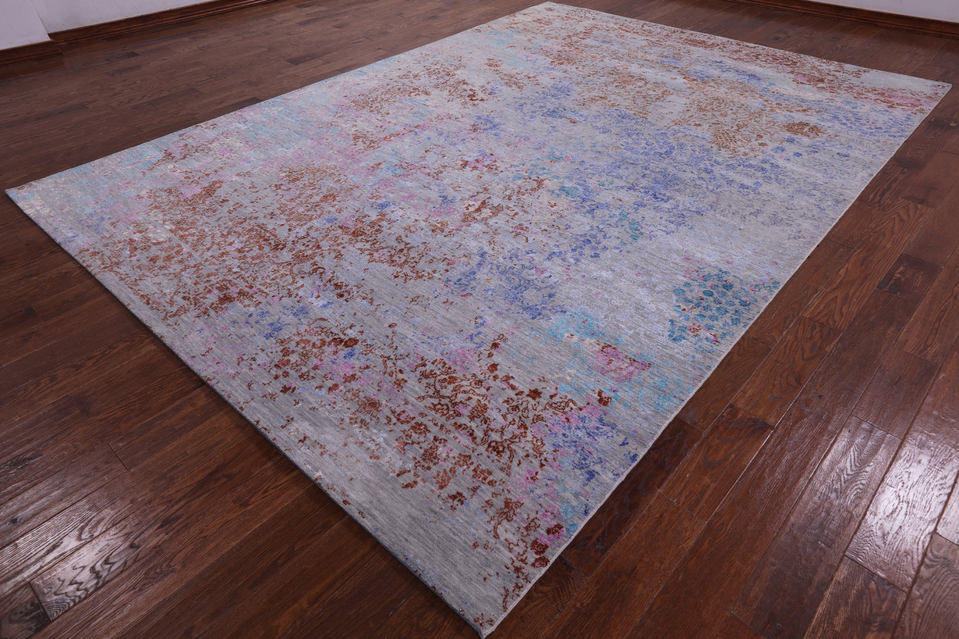 Modern Handmade Wool & Silk Rug - 8' 11" X 12' 6" - Golden Nile