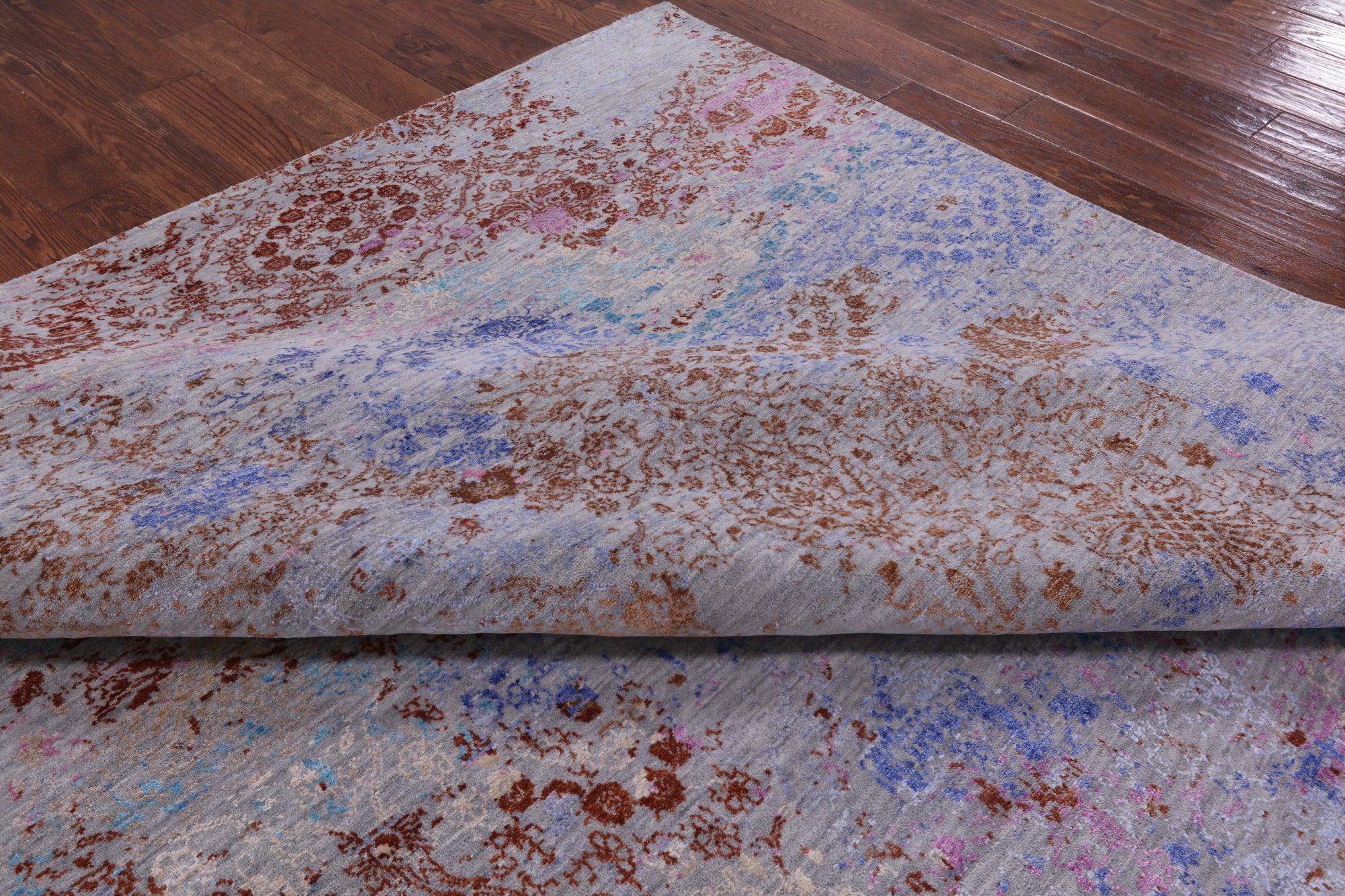 Modern Handmade Wool & Silk Rug - 8' 11" X 12' 6" - Golden Nile