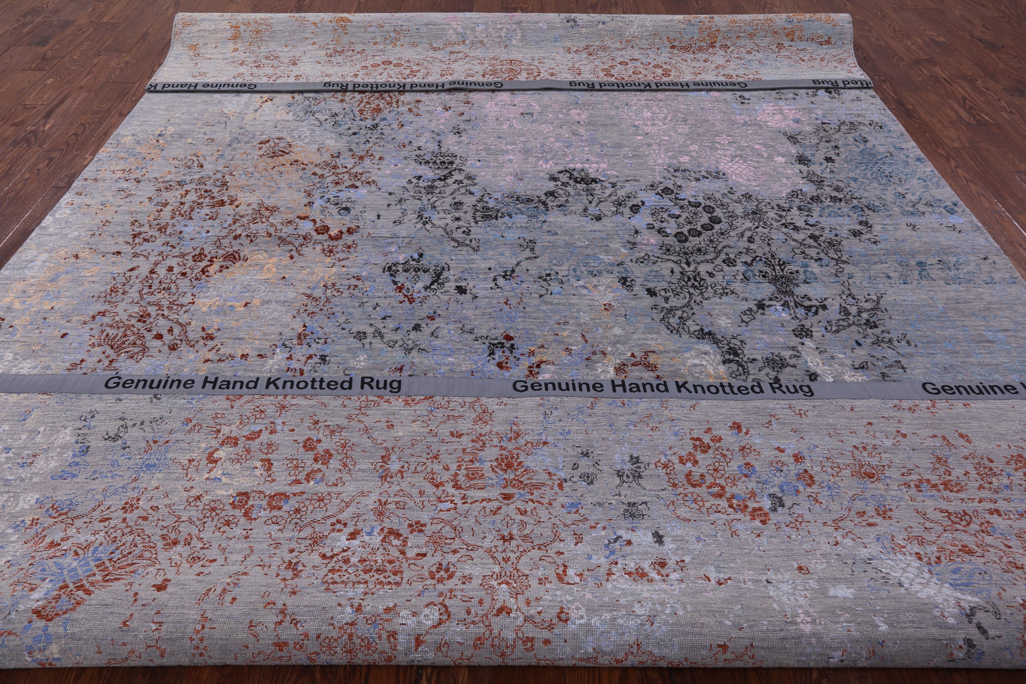 Contemporary Hand Knotted Wool & Silk Rug - 9' 1" X 12' 6" - Golden Nile
