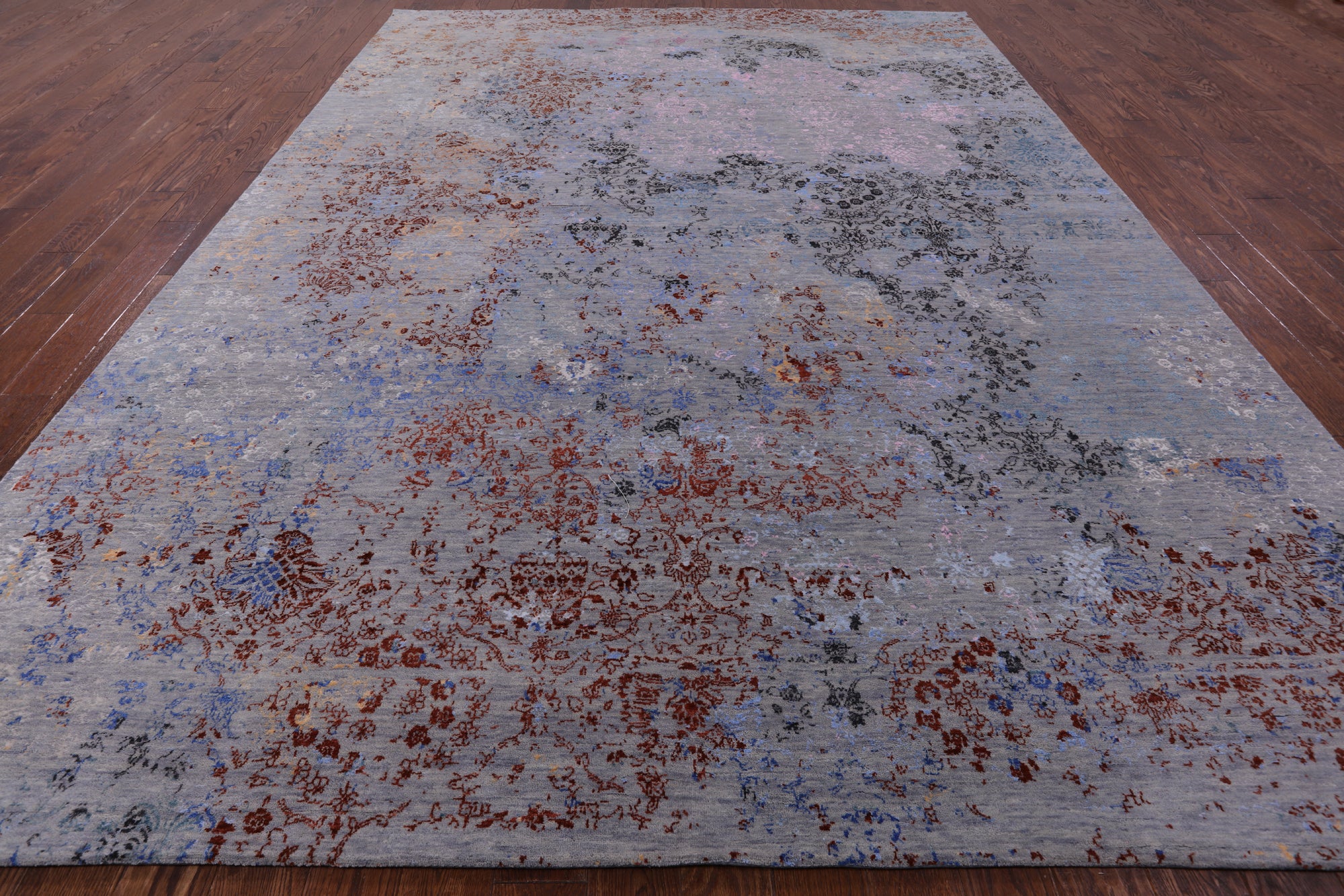 Contemporary Hand Knotted Wool & Silk Rug - 9' 1" X 12' 6" - Golden Nile