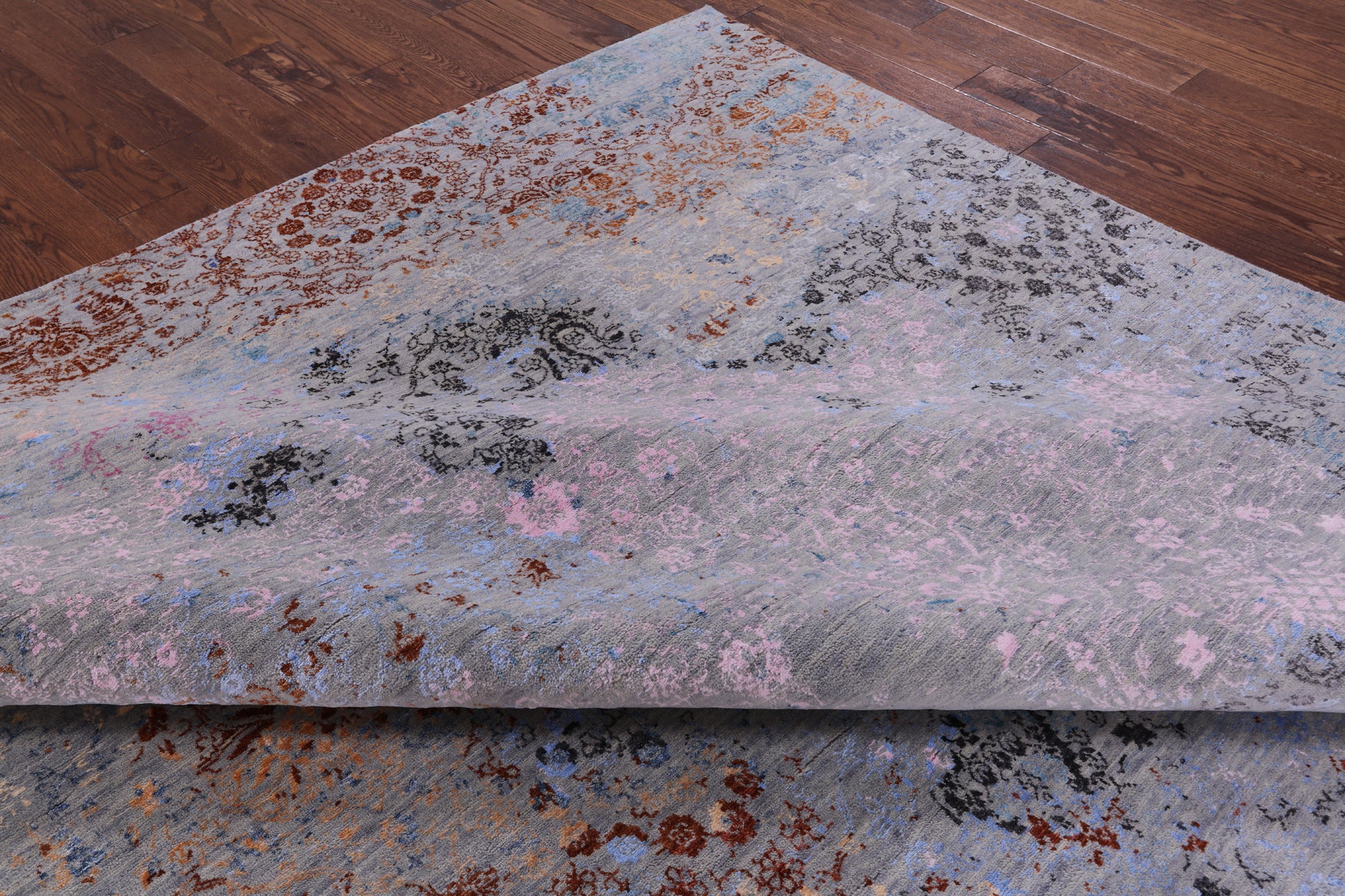 Contemporary Hand Knotted Wool & Silk Rug - 9' 1" X 12' 6" - Golden Nile