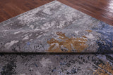Abstract Modern Hand Knotted Wool & Silk Rug - 8' 10" X 12' 1" - Golden Nile
