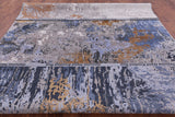 Abstract Modern Hand Knotted Wool & Silk Rug - 8' 10" X 12' 1" - Golden Nile