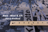 Abstract Modern Hand Knotted Wool & Silk Rug - 8' 10" X 12' 1" - Golden Nile