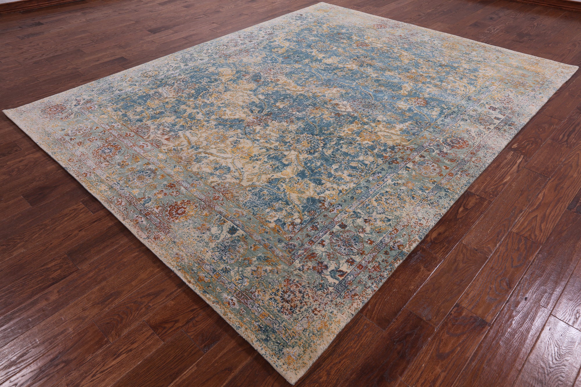 Modern Hand Knotted Wool & Silk Rug - 7' 11" X 10' 2" - Golden Nile