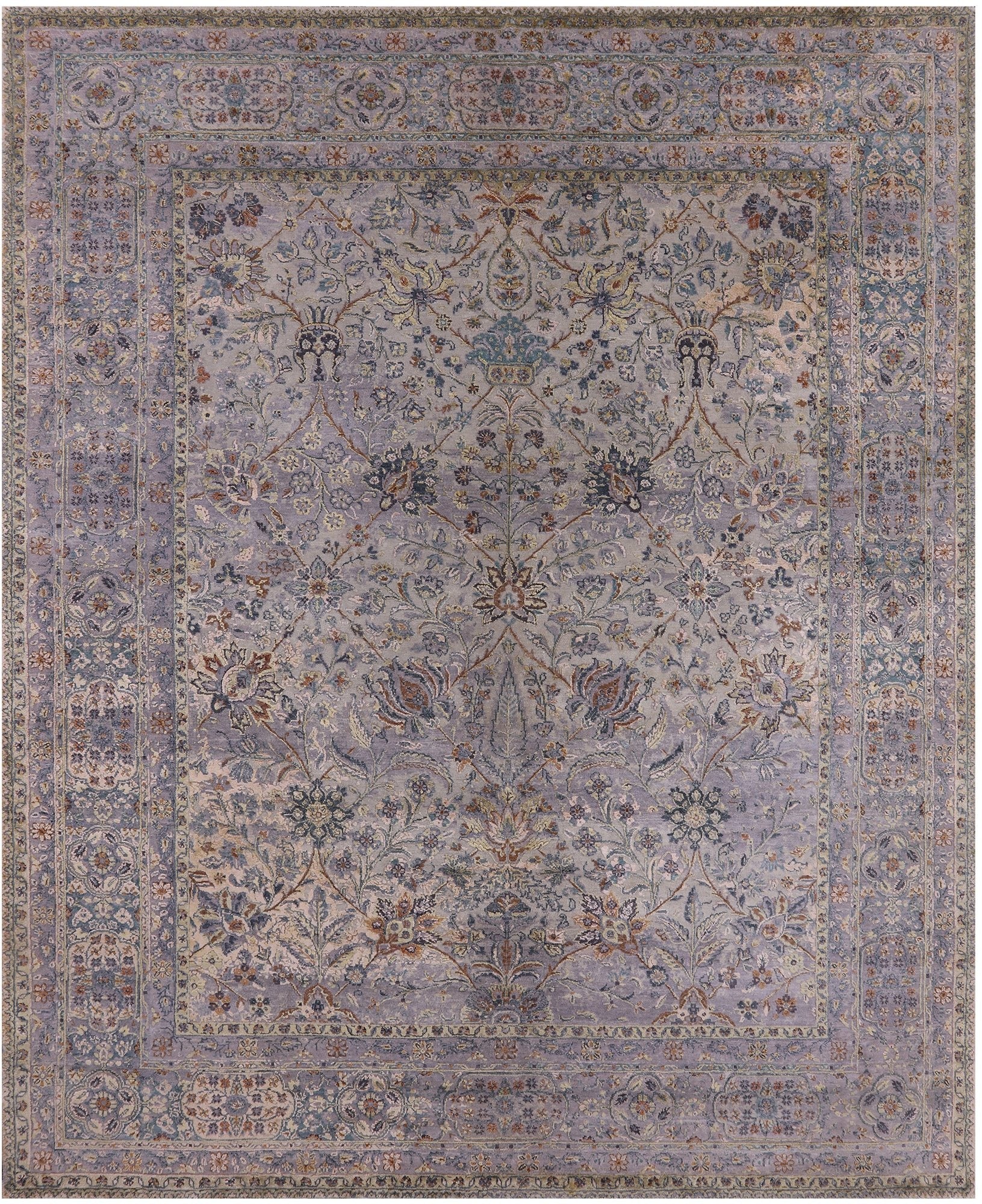 Modern Hand Knotted Wool & Silk Rug - 8' 1" X 10' 1" - Golden Nile
