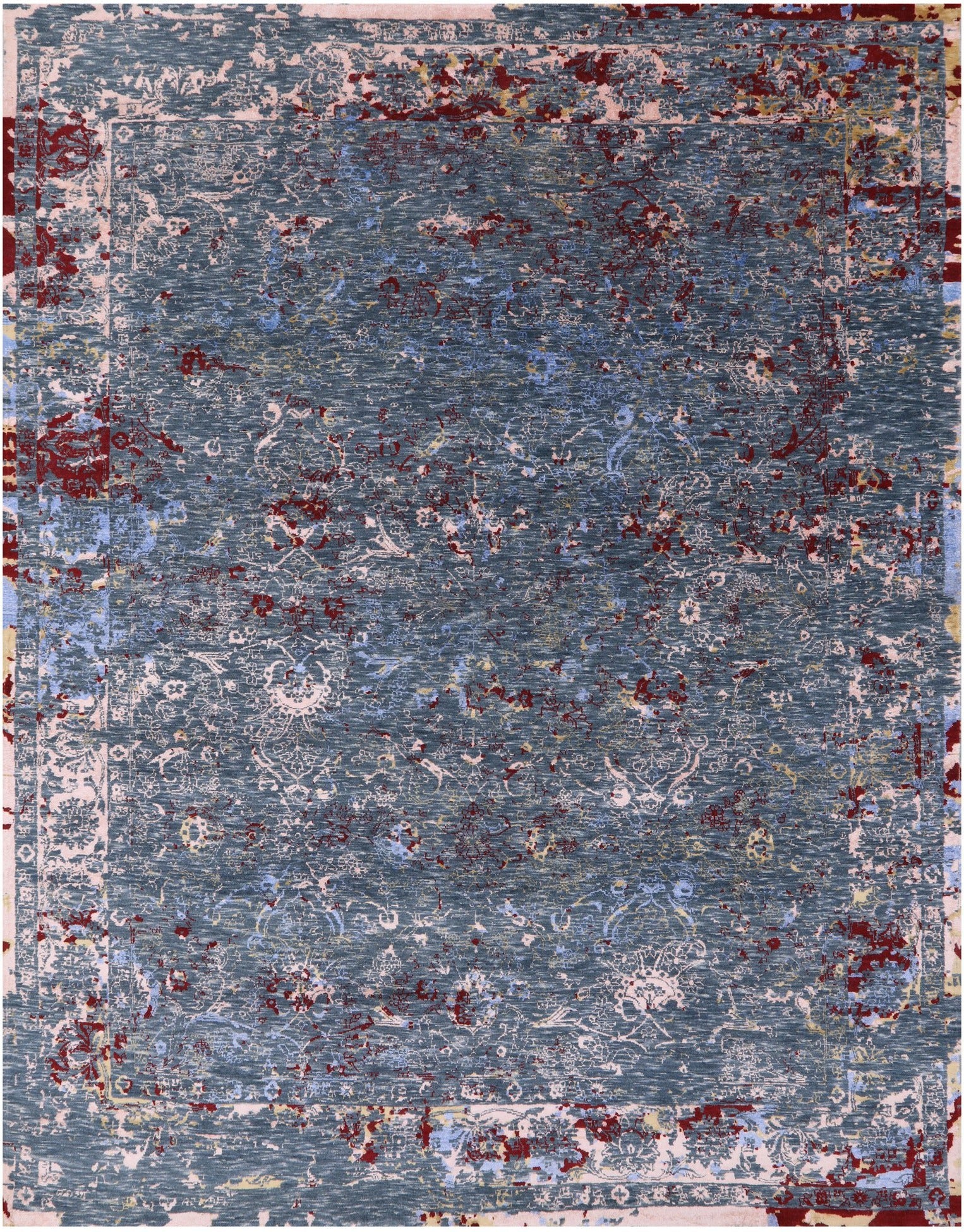 Persian Hand Knotted Wool & Silk Rug - 8' 0" X 10' 1" - Golden Nile