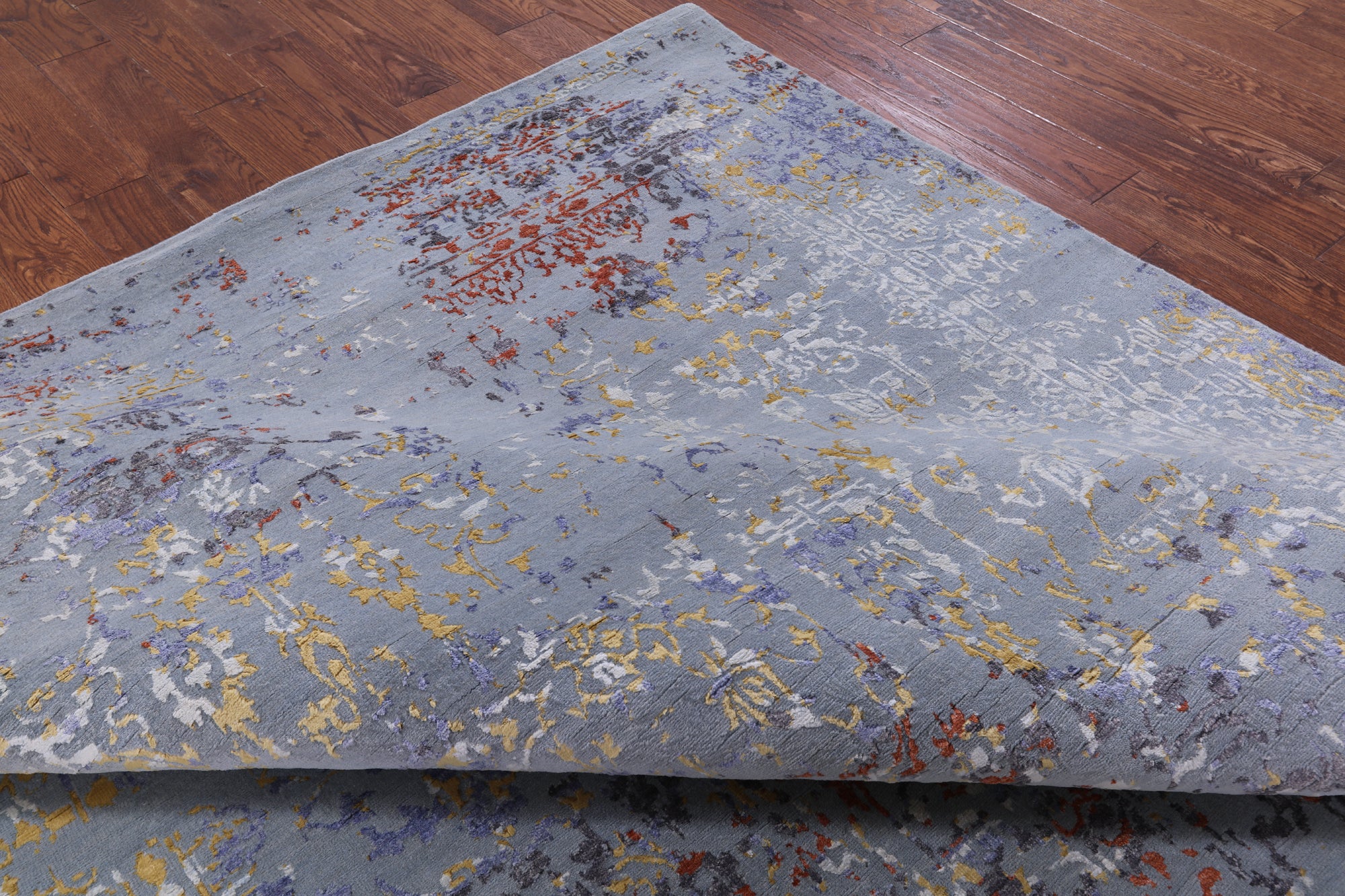 Modern Hand Knotted Wool & Silk Rug - 7' 9" X 10' 2" - Golden Nile