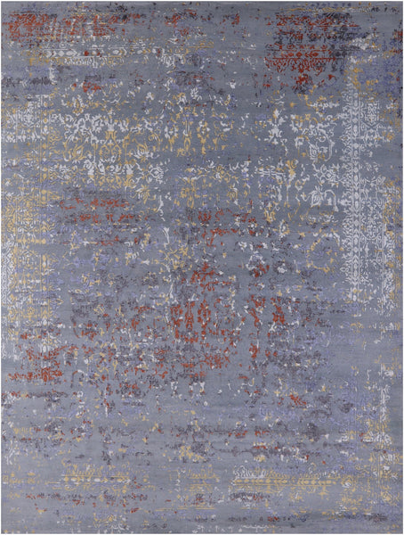 Modern Hand Knotted Wool & Silk Rug - 7' 9" X 10' 2" - Golden Nile