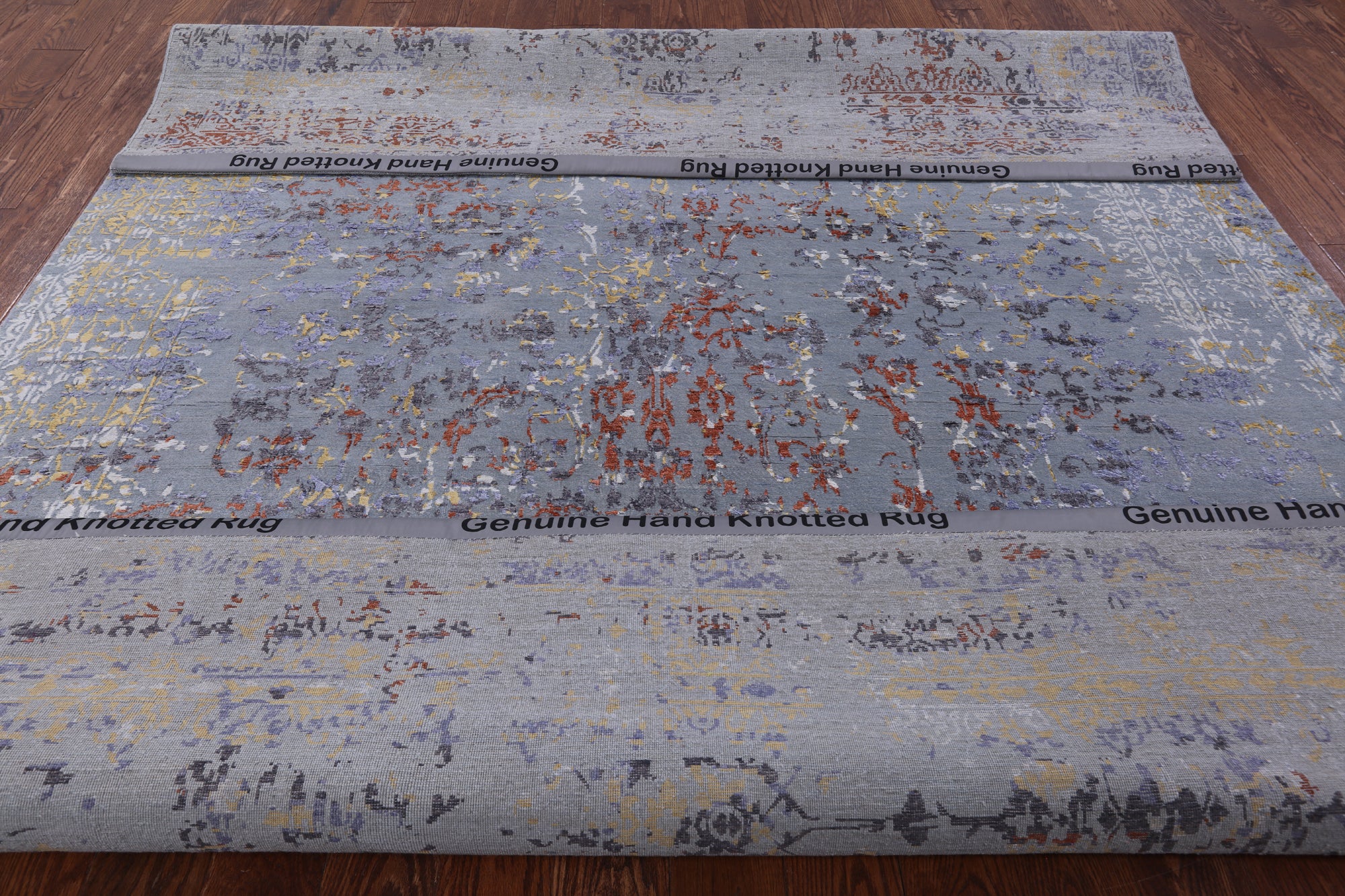 Modern Hand Knotted Wool & Silk Rug - 7' 9" X 10' 2" - Golden Nile