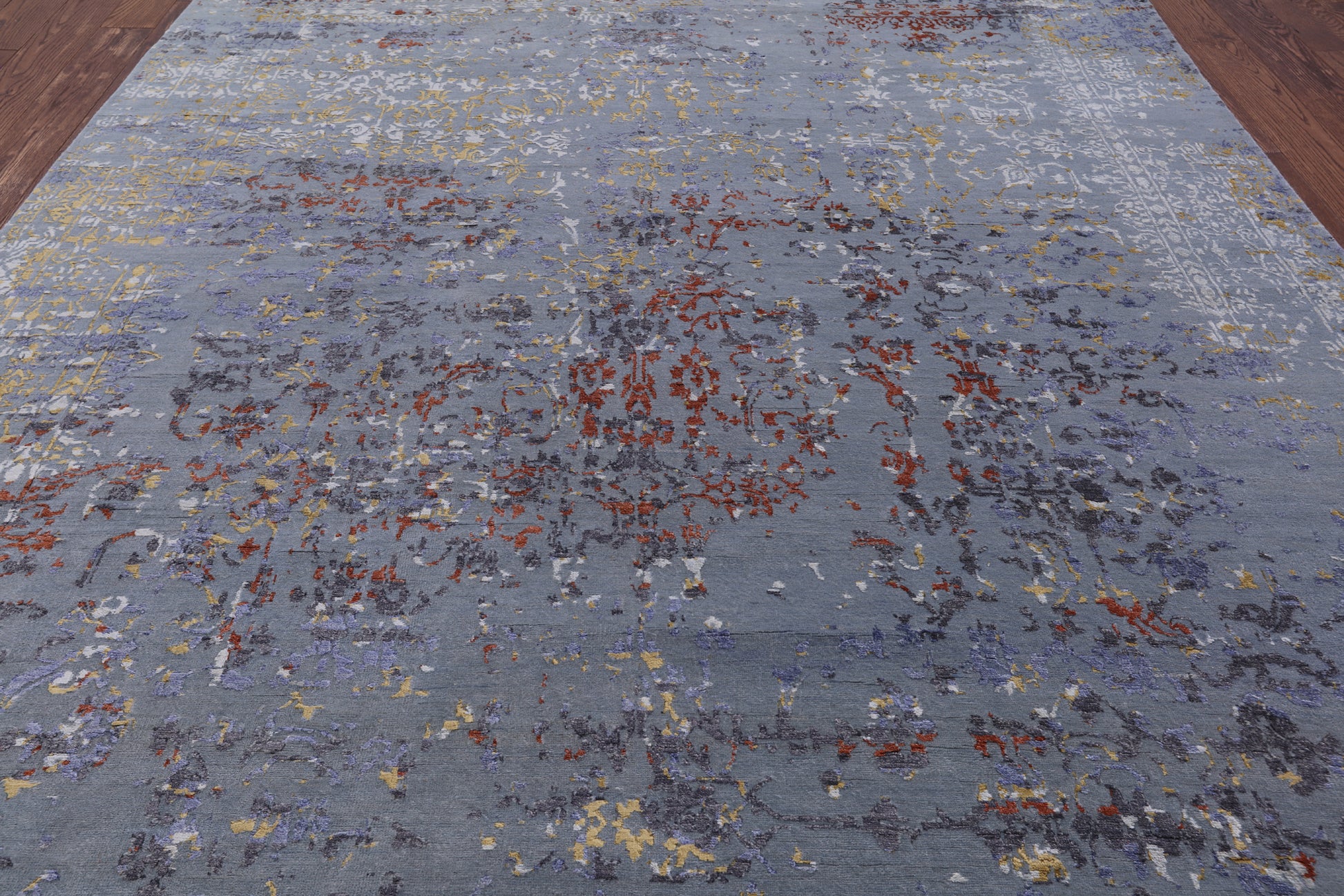 Modern Hand Knotted Wool & Silk Rug - 7' 9" X 10' 2" - Golden Nile