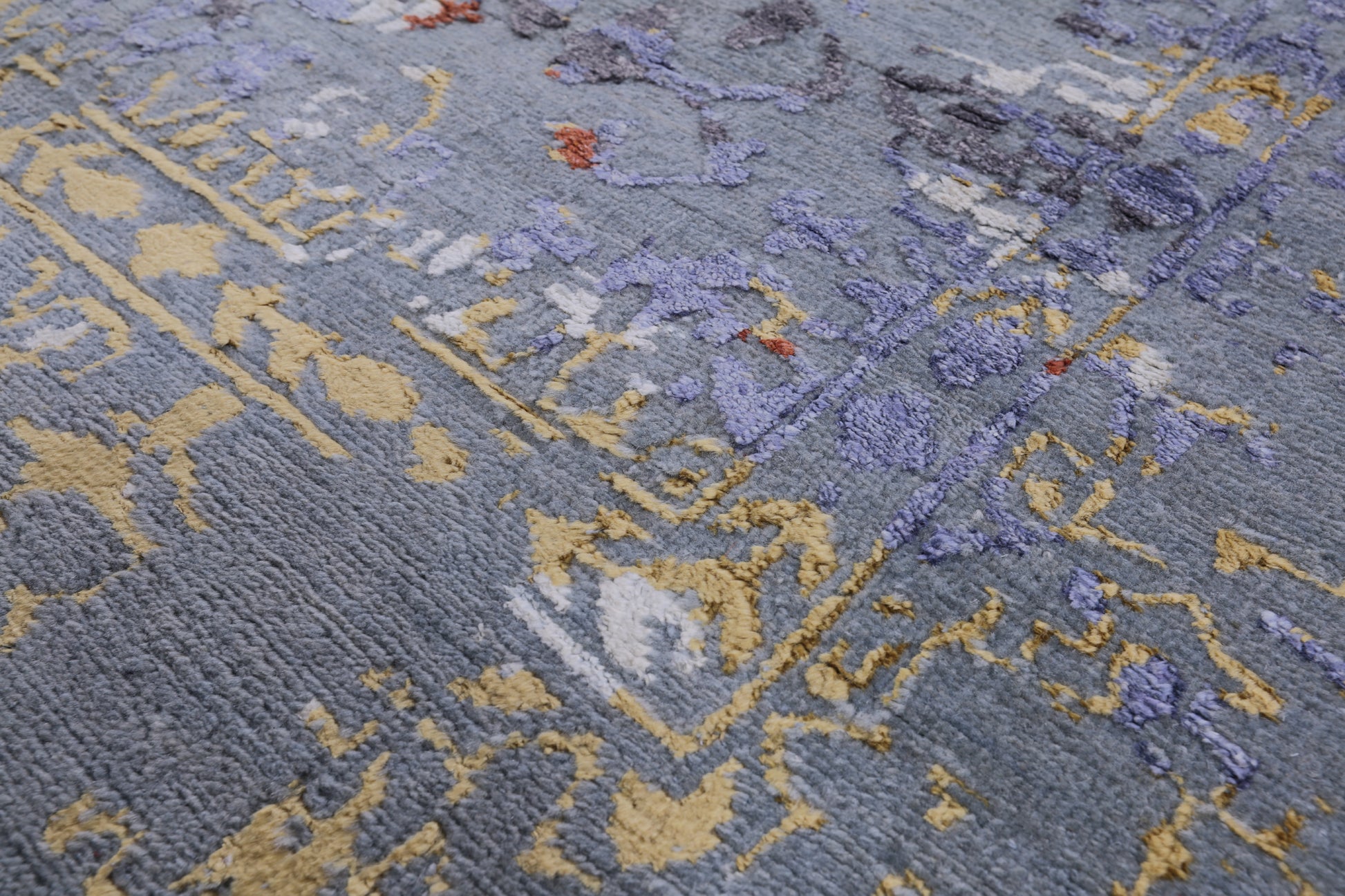 Modern Hand Knotted Wool & Silk Rug - 7' 9" X 10' 2" - Golden Nile