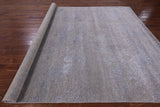 Grey Modern Hand Knotted Wool & Silk Rug - 8' 1" X 10' 0" - Golden Nile