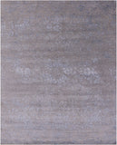 Grey Modern Hand Knotted Wool & Silk Rug - 8' 1" X 10' 0" - Golden Nile