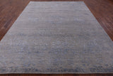Grey Modern Hand Knotted Wool & Silk Rug - 8' 1" X 10' 0" - Golden Nile
