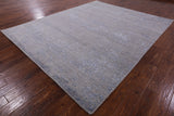 Grey Modern Hand Knotted Wool & Silk Rug - 8' 1" X 10' 0" - Golden Nile