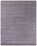 Grey Persian Fine Serapi Hand Knotted Wool & Silk Rug - 8' 1" X 10' 2" - Golden Nile