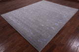 Grey Persian Fine Serapi Hand Knotted Wool & Silk Rug - 8' 1" X 10' 2" - Golden Nile