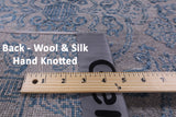 Grey Persian Hand Knotted Wool & Silk Rug - 7' 11" X 10' 3" - Golden Nile