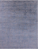Grey Persian Hand Knotted Wool & Silk Rug - 7' 11" X 10' 3" - Golden Nile