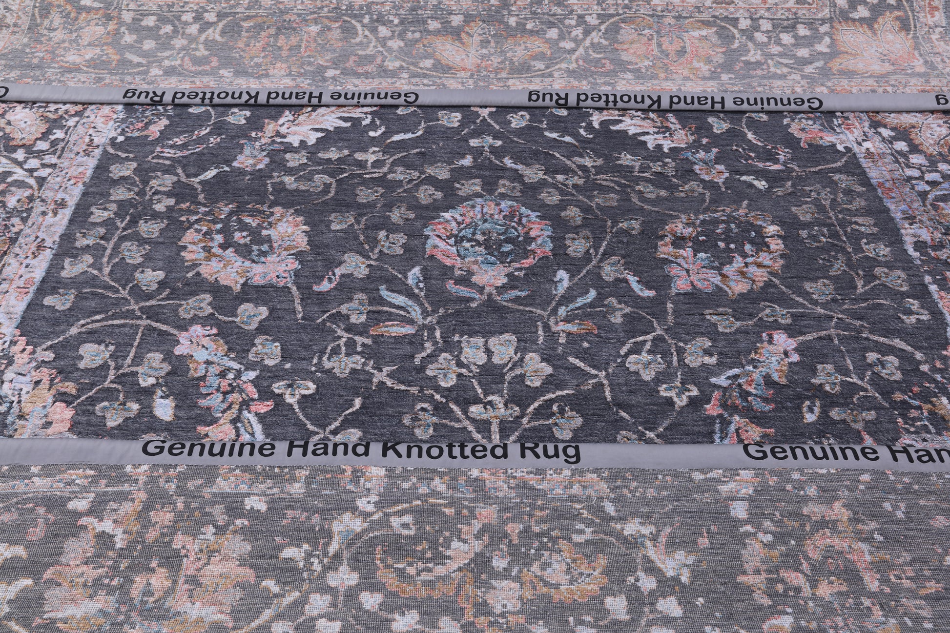 Grey Modern Handmade Wool & Silk Rug - 8' 1" X 10' 2" - Golden Nile