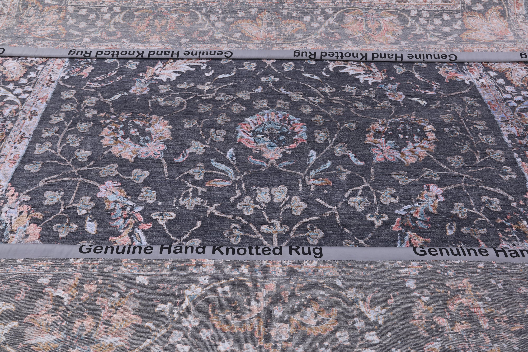 Grey Modern Handmade Wool & Silk Rug - 8' 1" X 10' 2" - Golden Nile