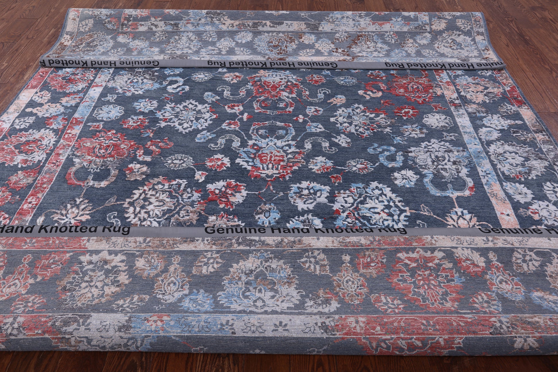 Grey Persian Handmade Wool & Silk Rug - 8' 1" X 10' 1" - Golden Nile