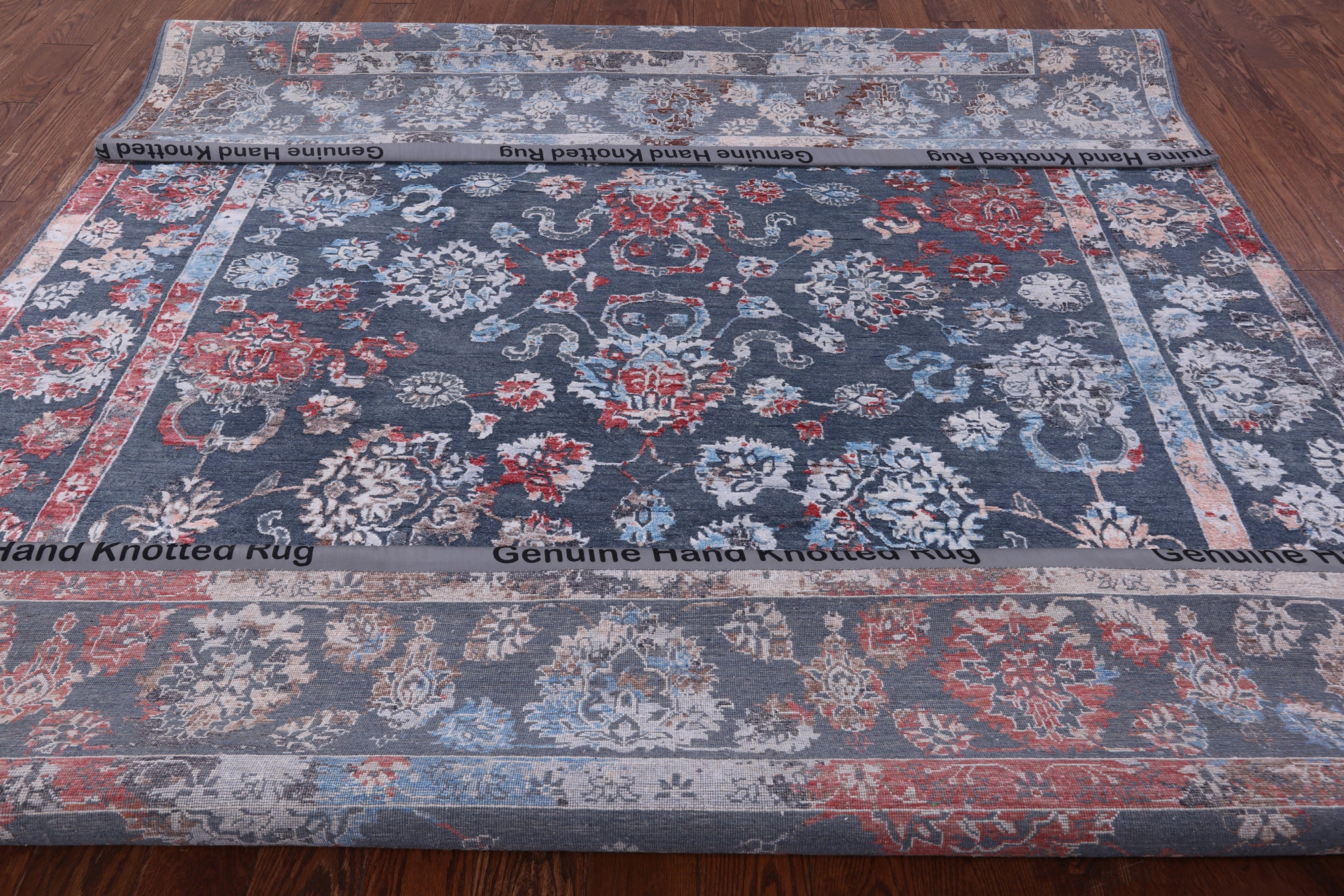 Grey Persian Handmade Wool & Silk Rug - 8' 1" X 10' 1" - Golden Nile