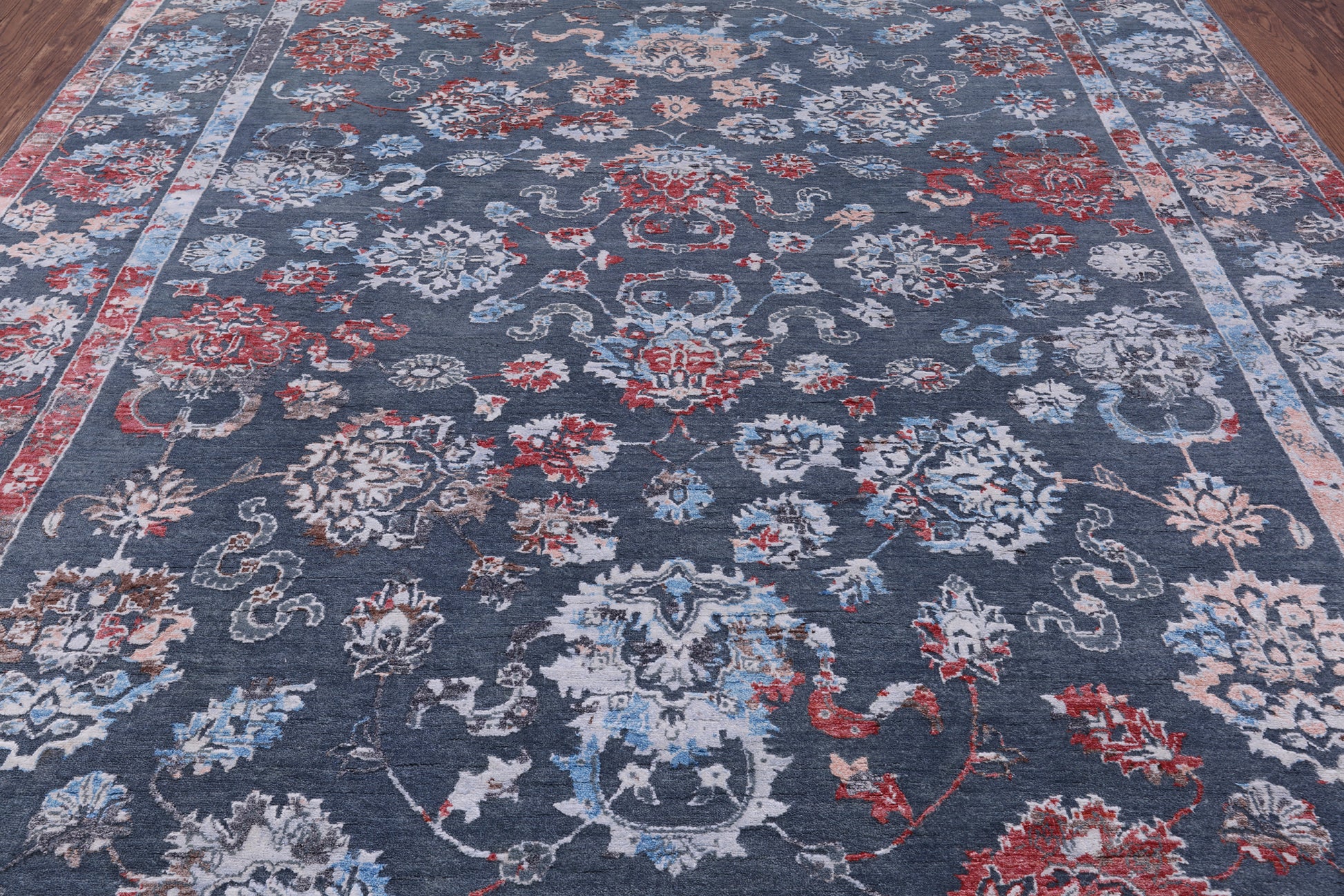 Grey Persian Handmade Wool & Silk Rug - 8' 1" X 10' 1" - Golden Nile