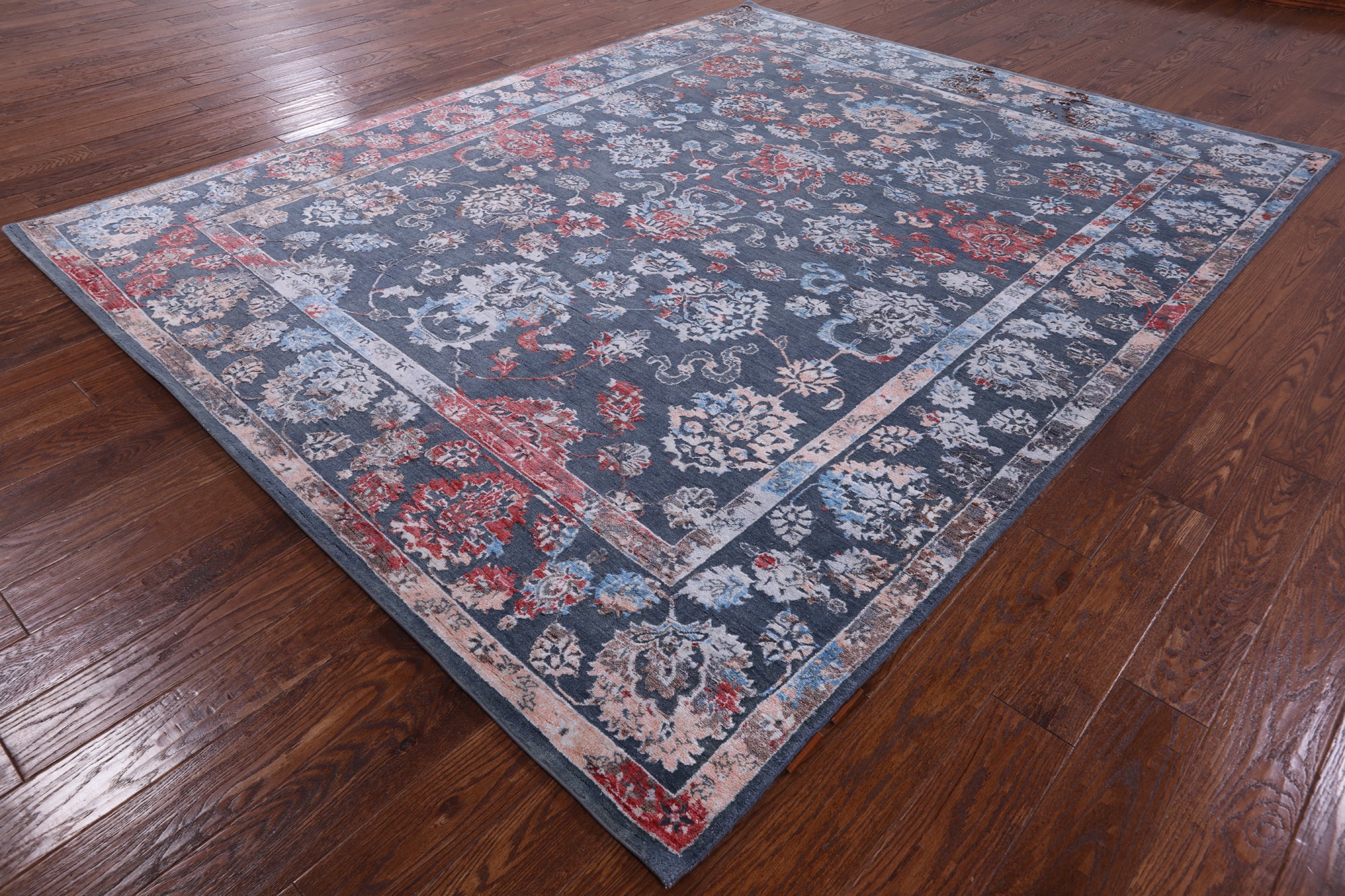 Grey Persian Handmade Wool & Silk Rug - 8' 1" X 10' 1" - Golden Nile