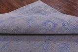 Grey Contemporary Hand Knotted Wool & Silk Rug - 7' 11" X 10' 3" - Golden Nile