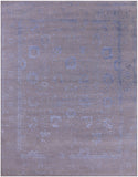 Grey Contemporary Hand Knotted Wool & Silk Rug - 7' 11" X 10' 3" - Golden Nile
