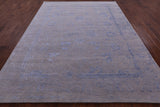 Grey Contemporary Hand Knotted Wool & Silk Rug - 7' 11" X 10' 3" - Golden Nile