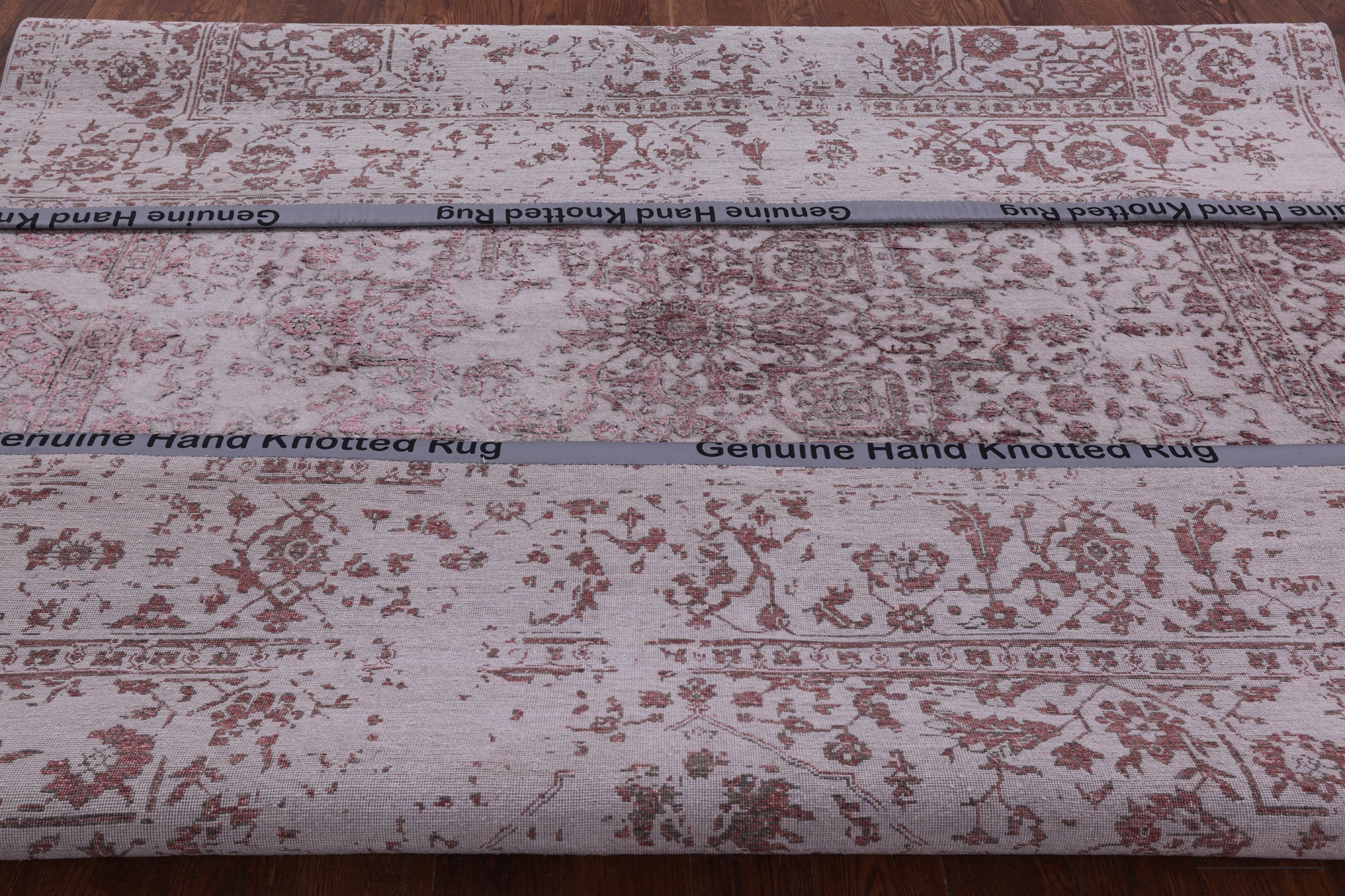Grey Persian Fine Serapi Hand Knotted Wool & Silk Rug - 8' 2" X 10' 1" - Golden Nile