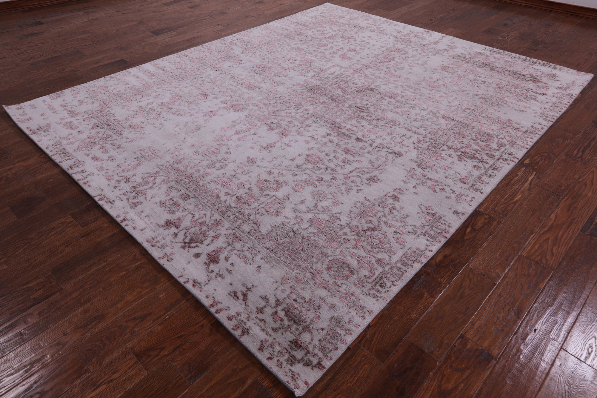 Grey Persian Fine Serapi Hand Knotted Wool & Silk Rug - 8' 2" X 10' 1" - Golden Nile