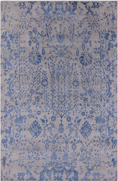 Modern Handmade Wool & Silk Rug - 5' 11" X 8' 11" - Golden Nile