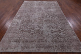Grey Modern Handmade Wool & Silk Rug - 6' 0" X 9' 2" - Golden Nile