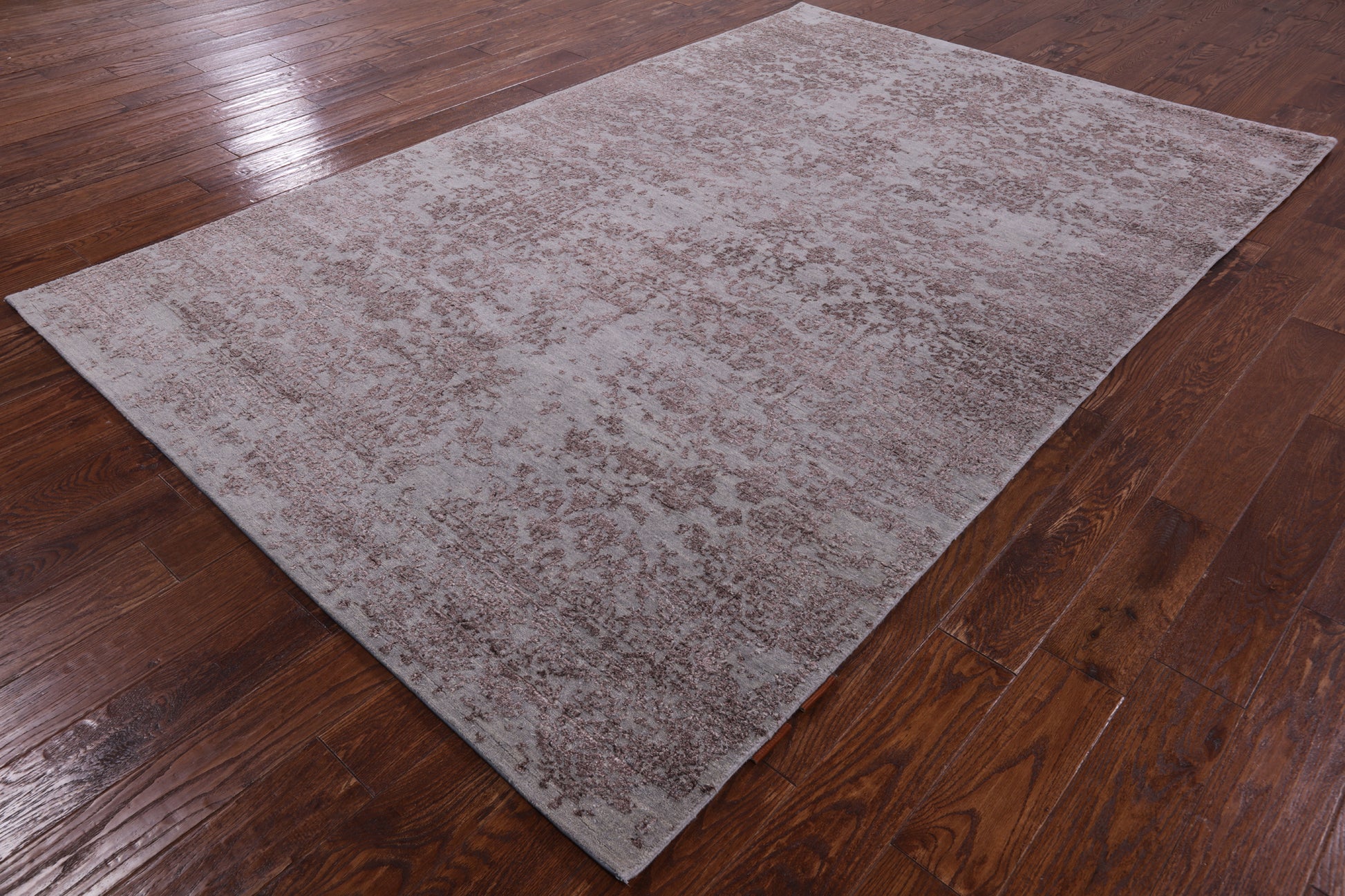 Grey Modern Handmade Wool & Silk Rug - 6' 0" X 9' 2" - Golden Nile