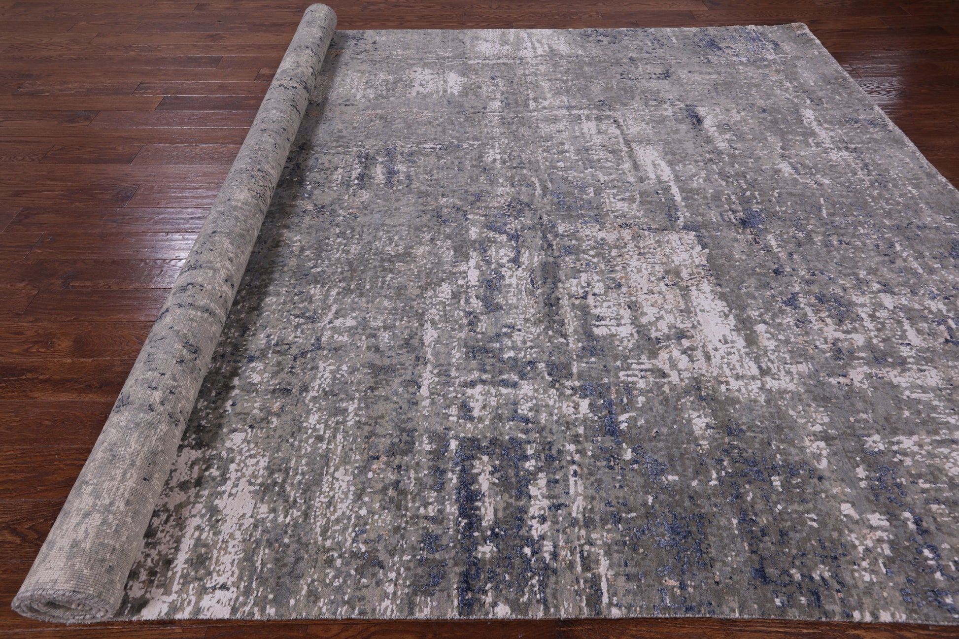 Modern Hand Knotted Wool & Silk Rug - 8' 10" X 12' 0" - Golden Nile