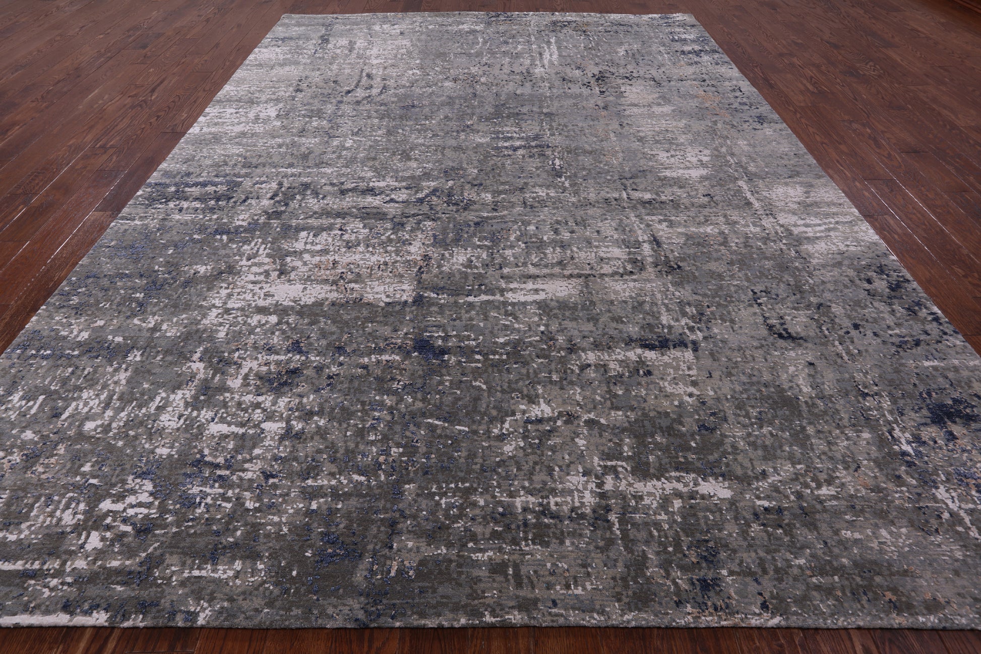 Modern Hand Knotted Wool & Silk Rug - 8' 10" X 12' 0" - Golden Nile