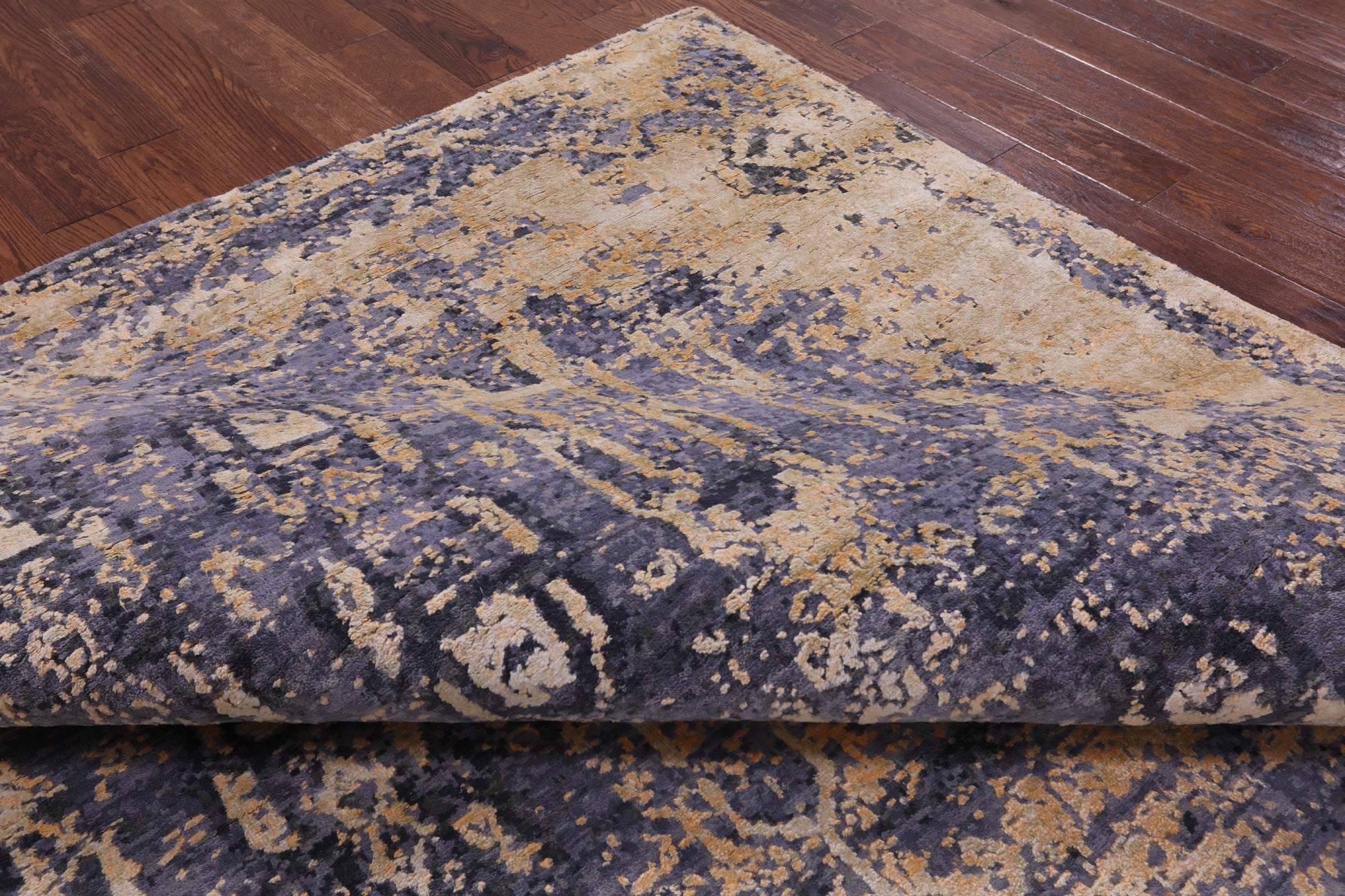 Modern Handmade Wool & Silk Rug - 8' 0" X 10' 3" - Golden Nile