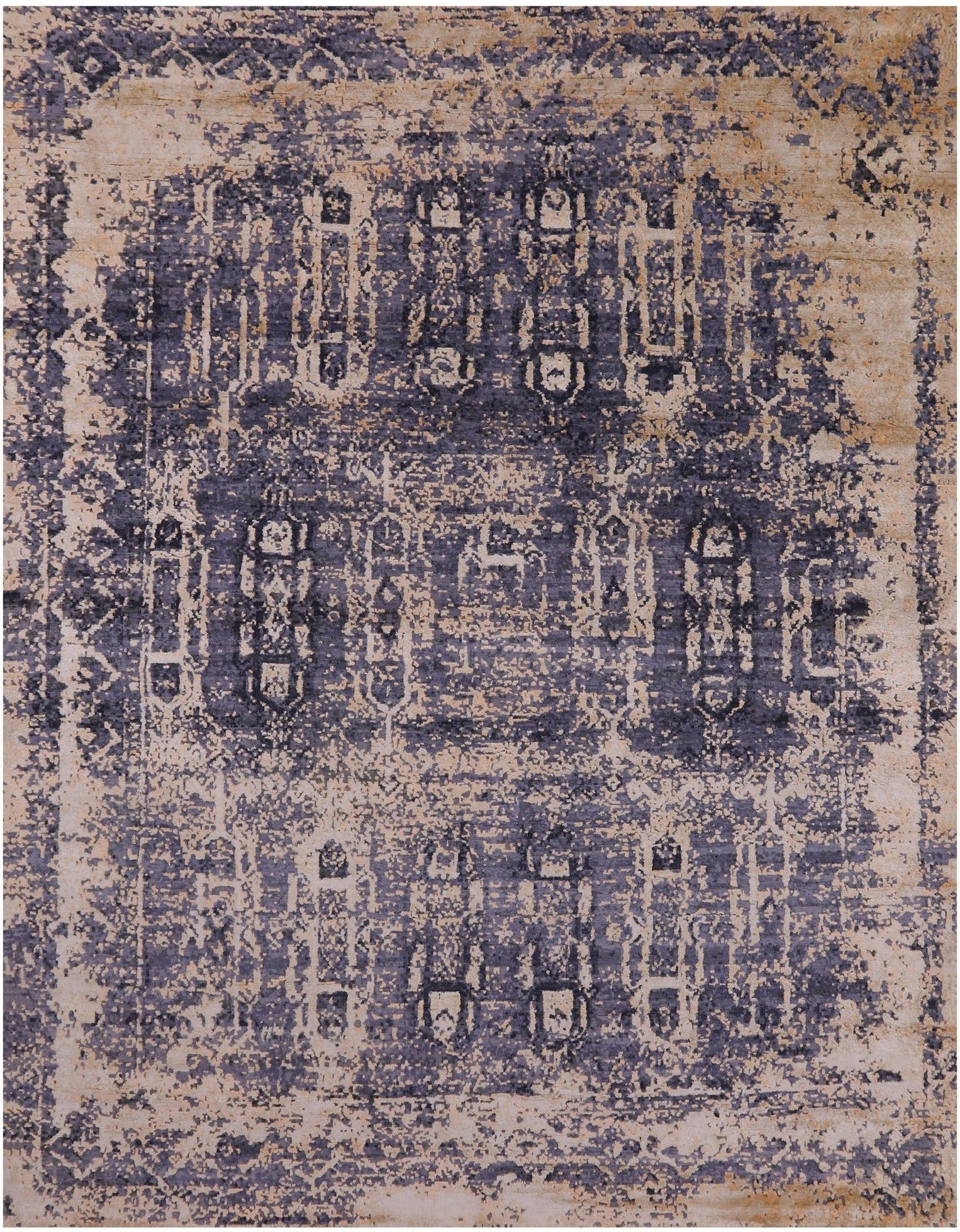 Modern Handmade Wool & Silk Rug - 8' 0" X 10' 3" - Golden Nile