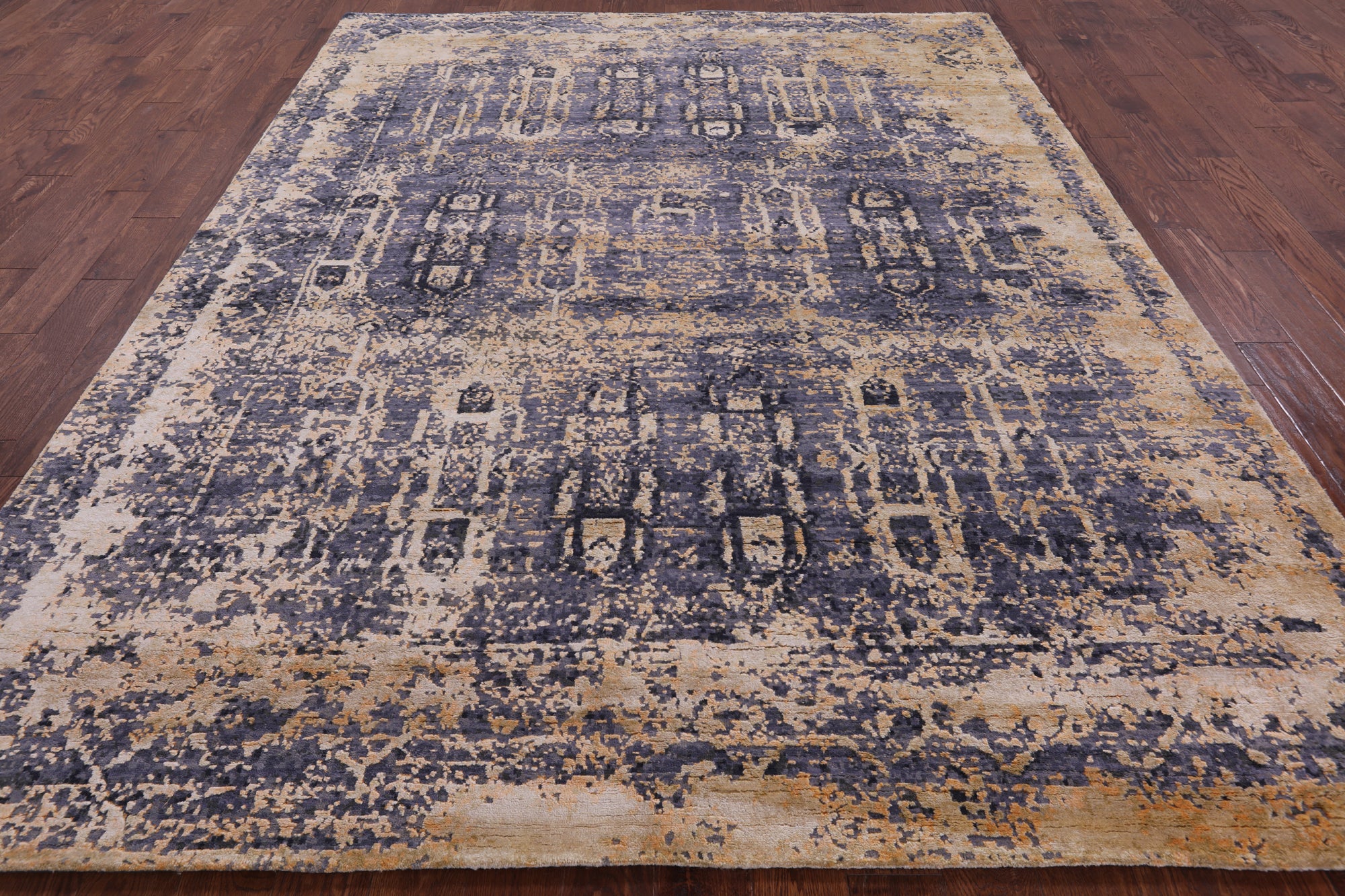 Modern Handmade Wool & Silk Rug - 8' 0" X 10' 3" - Golden Nile