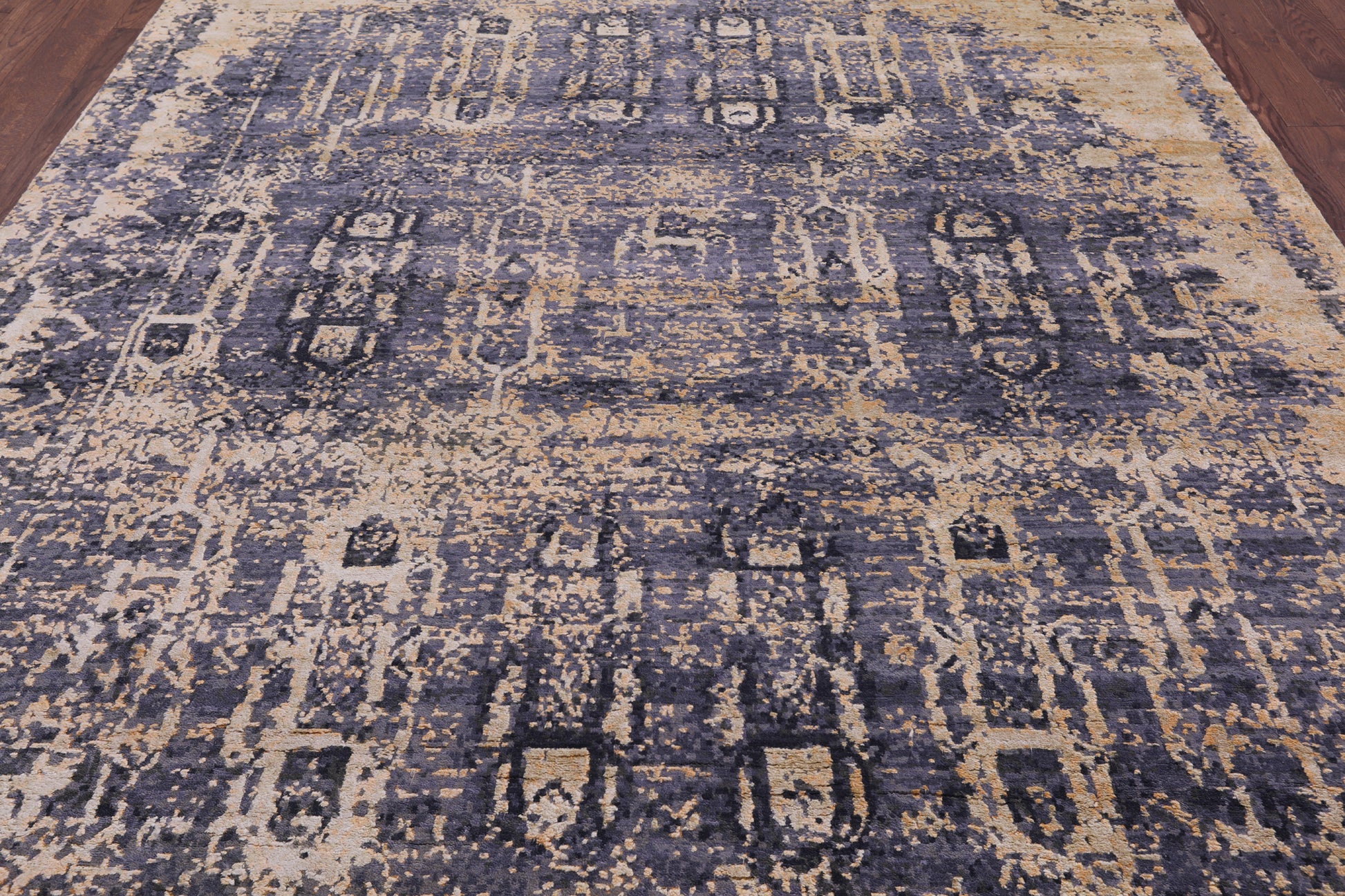 Modern Handmade Wool & Silk Rug - 8' 0" X 10' 3" - Golden Nile